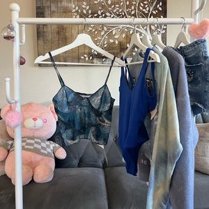 Floral Print Mesh Crop Top